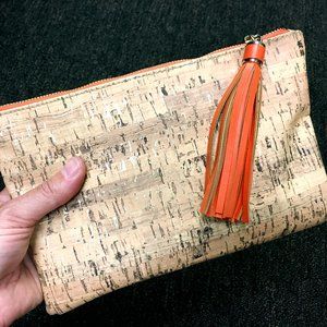 Mary Kay Cork Print Zipper Clutch Bag *NEW*
